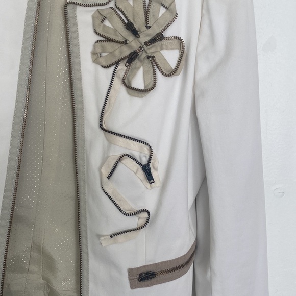 Moschino Cheap and Chic Vintage Flower & Zipper Jacket, Sz 10 - Picture 6 of 13